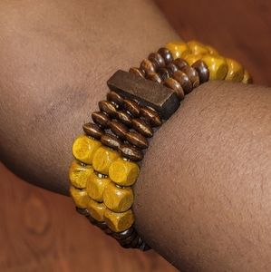 Wooden bead bracelet